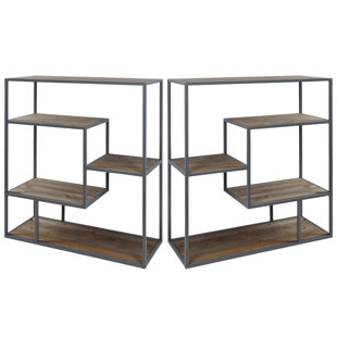 Go to store & view more images Cassandra Geometric Bookcase (Set of 2) by Mistana