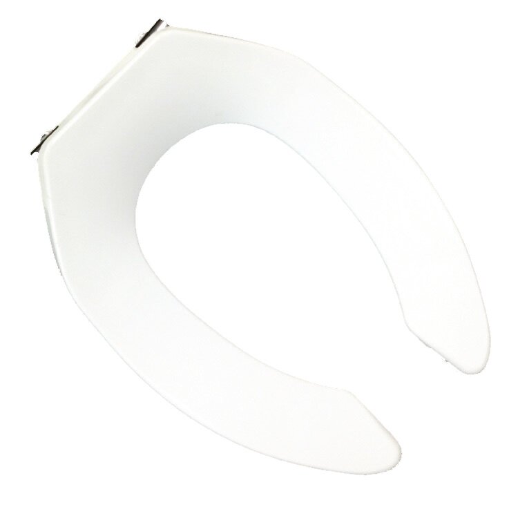 Elongated Commercial Toilet Seat Heavy-Duty Solid Polypropylene Plastic Open Fro 