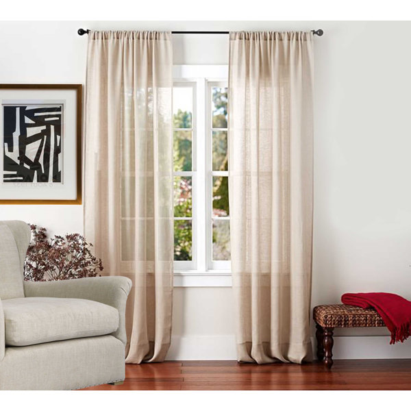 Gracie Oaks Adison 100 Sheer Linen Drape Semi Sheer Single