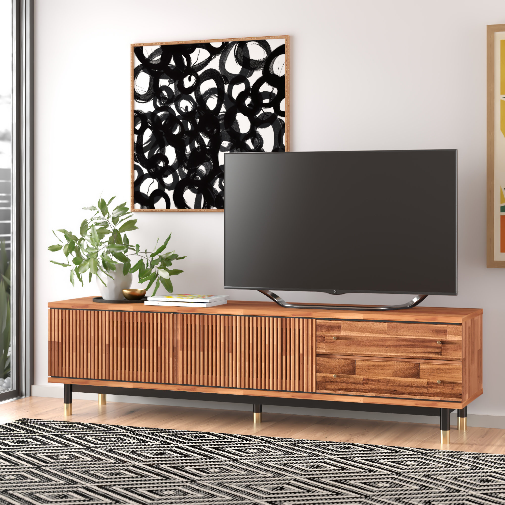 Featured image of post Wood Living Room Wood Tv Stand Images - You can go for a corner table with storage units if you want to use your living room space optimally.