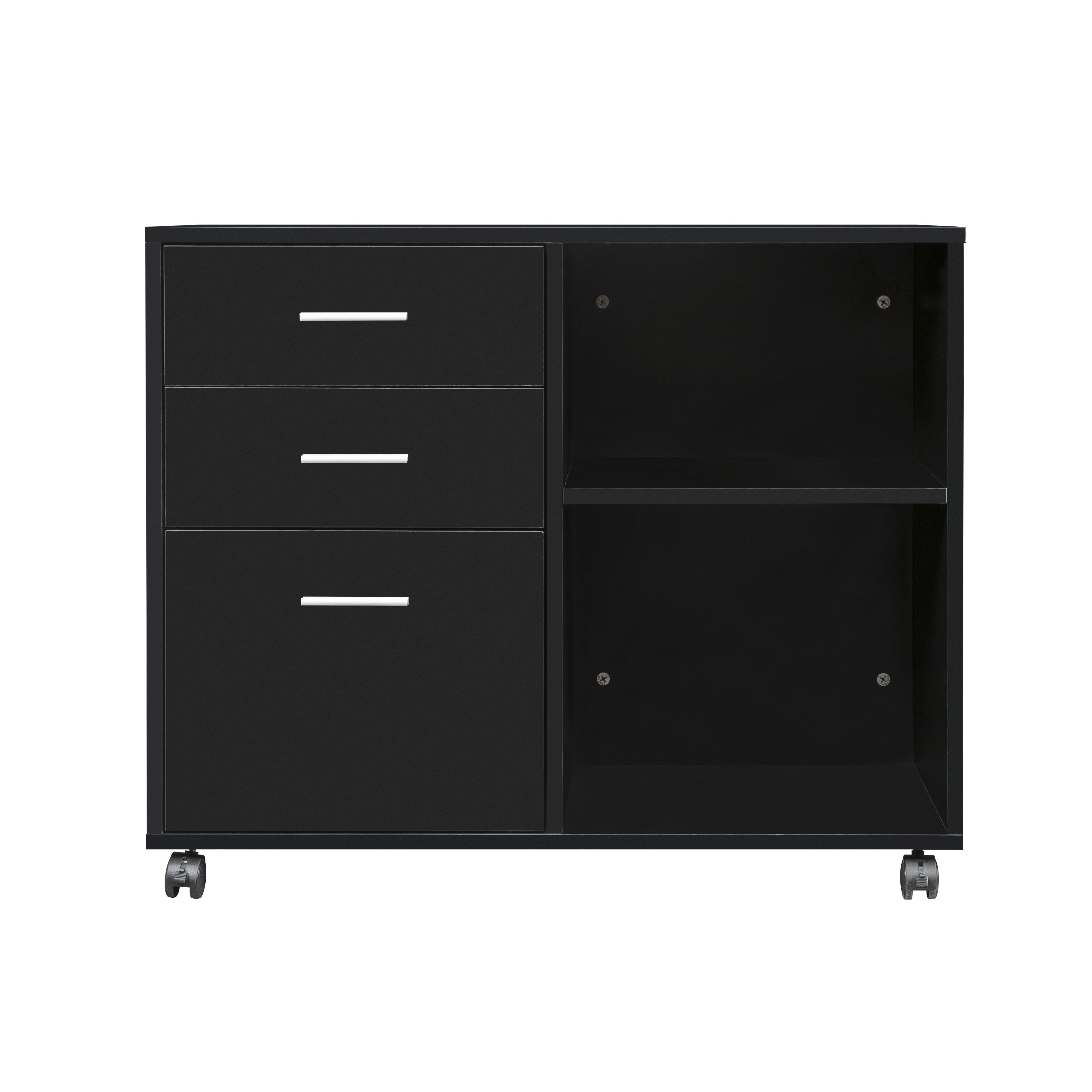 Inbox Zero Home Office 3 Drawer Mobile Lateral Filing Cabinet 3 Drawer Mobile Lateral Filing Cabinet