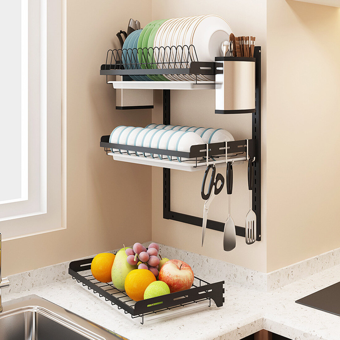 Featured image of post Wall Mounted Plate Rack Stainless Steel