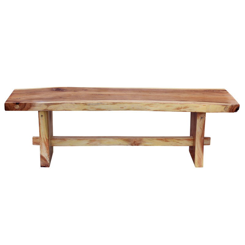 Millwood Pines Efren Live Edge Slab Wooden Picnic Bench Wayfair