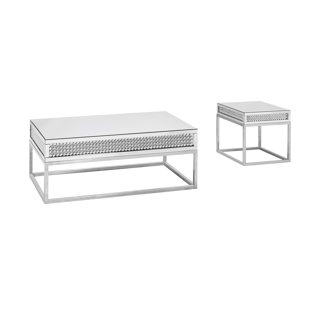Terrill 2 Piece Coffee Table Set by Everly Quinn New