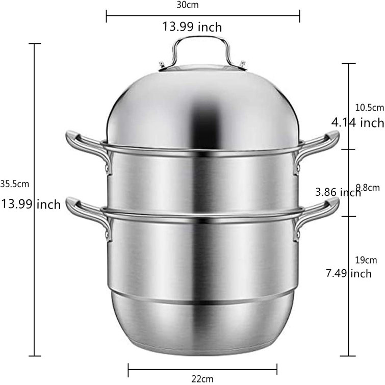 3Tier 28cm Steamer Cooker Steam Pot Set Stainless Steel Kitchen Cookware Hot Pot 3Tier 28cm Steamer Cooker Steam Pot Set Stainless Steel Kitchen Cookware Hot Pot