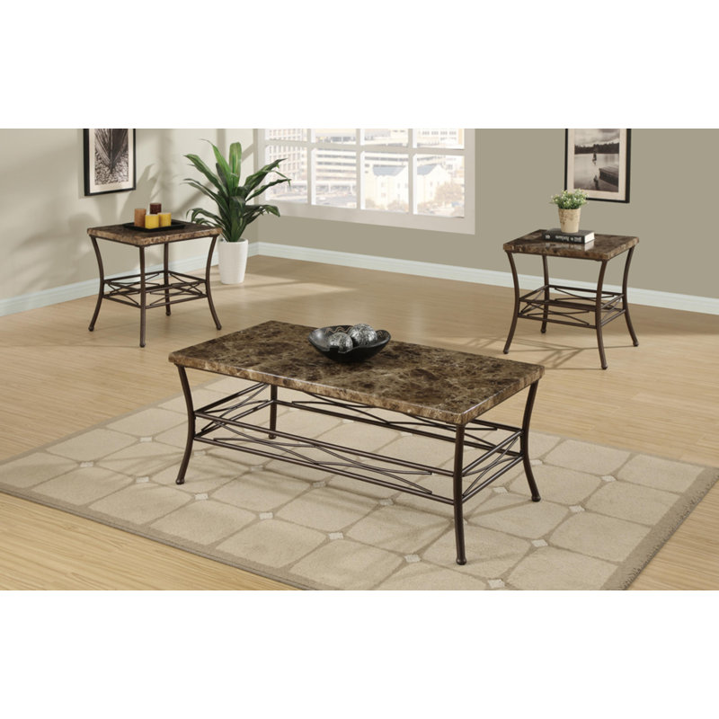 Fleur De Lis Living Canisteo Faux Marble Top 3 Piece ...