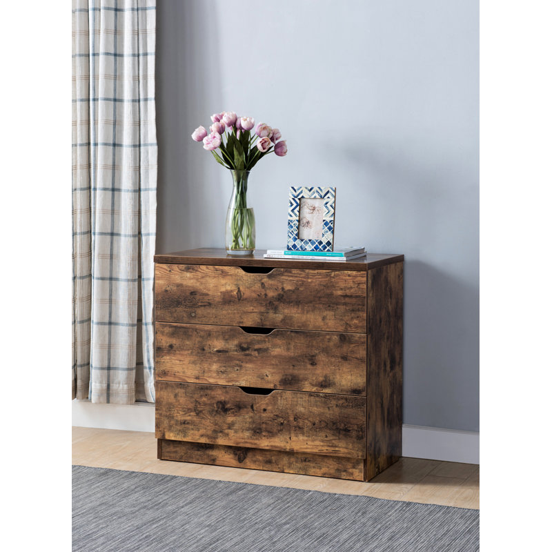 Union Rustic Rosanna Bedroom Wooden Utility 3 Drawer Bachelor S