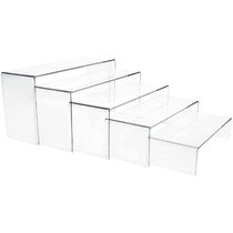 4 x Perspex/ Acrylic Cabinet Shelf Stands 80mm x 90mm x 50mm Grogg Display 