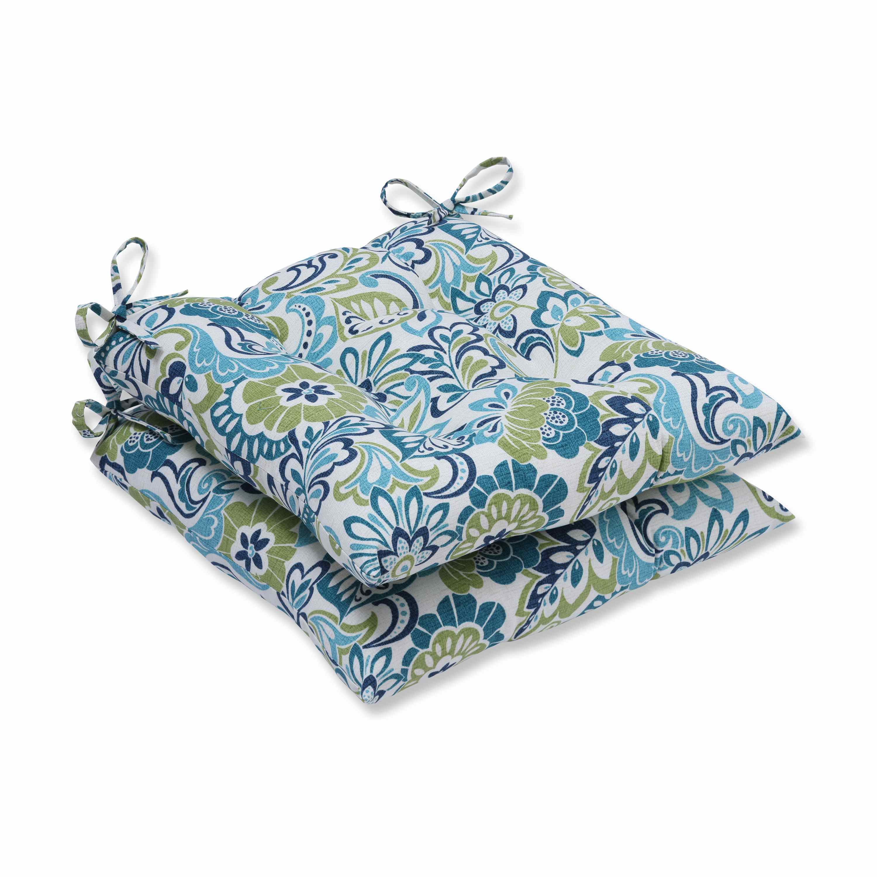 Winston Porter Indoor Outdoor Floral Blue Dining Chair Cushion Reviews Wayfair