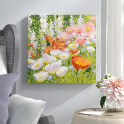 'Garden Pastels II' Painting Print on Canvas Lark Manor Size: 18" H x 18" W x 0.75" D
