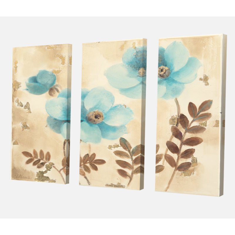 East Urban Home Farmhouse Blue Poppies Cottage Flowers Ii
