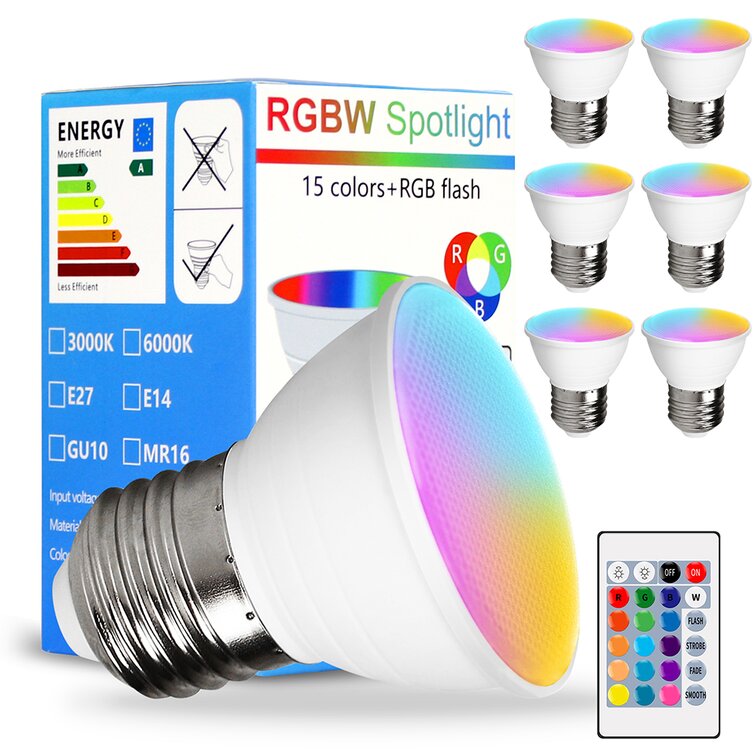 E27 3W Color Changing Dimmable RGB LED Spot Light Bulb Lamp Downlight w/ Remote 