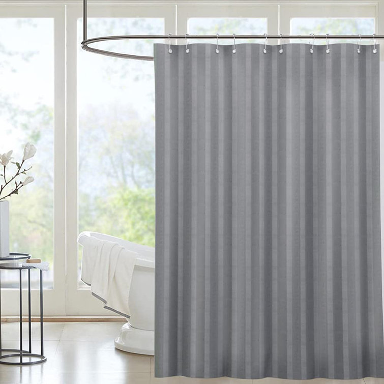 Black and White Stripe Waterproof Polyester Fabric Shower Curtain 72 x 72 Inch 