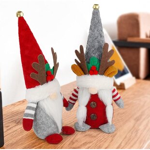 Details about   Set 2~Standing Santas~Red Felt Hat,Fiber Ice,Pinecone~12" T~You will RECEIVE 2 