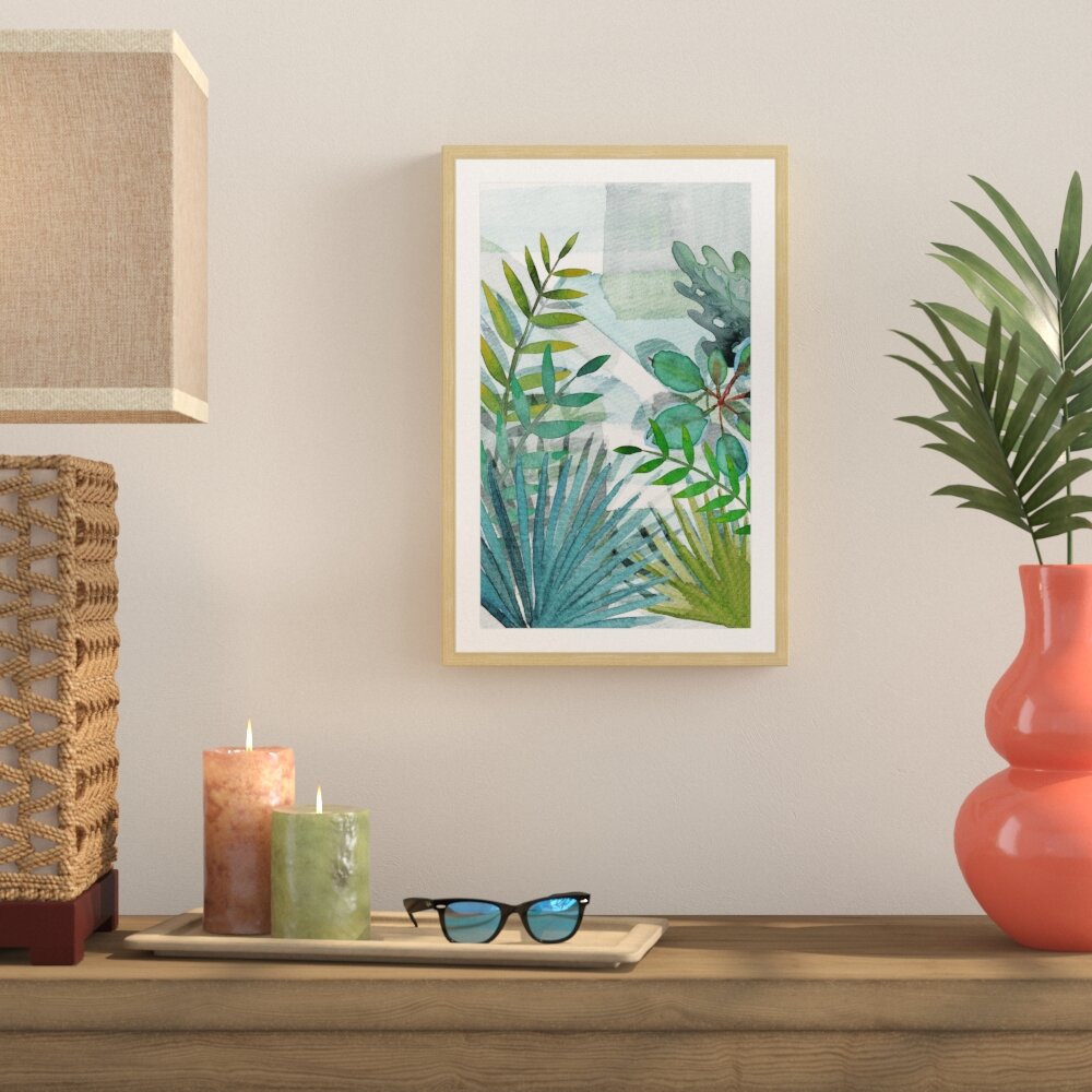 Bayou Breeze Tropical Leaves - Picture Frame Print | Wayfair