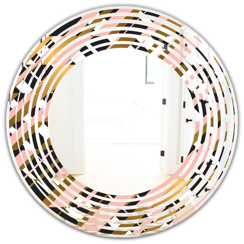 East Urban Home Wave Checkered Ii Modern Frameless Wall Mirror Wayfair