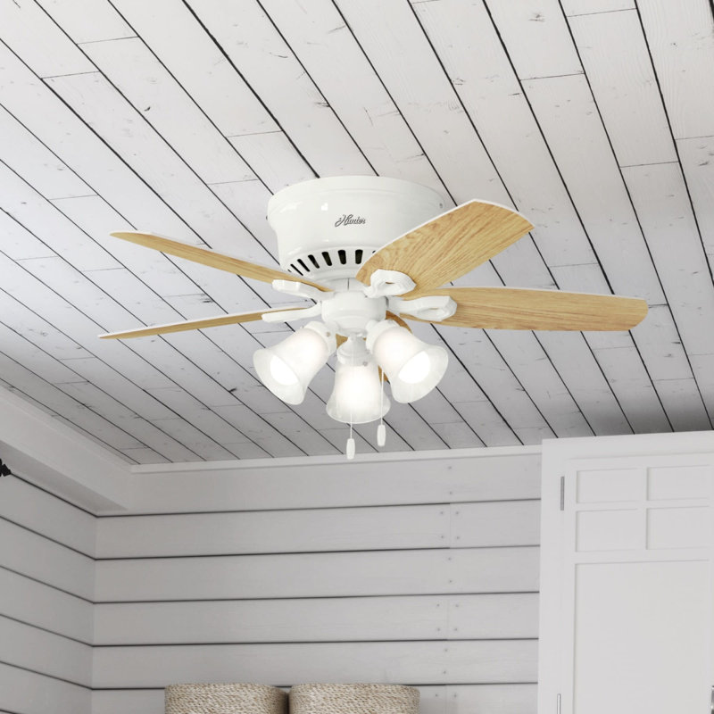 Hunter Fan 42 Builder Low Profile 5 Blade Flush Mount Ceiling