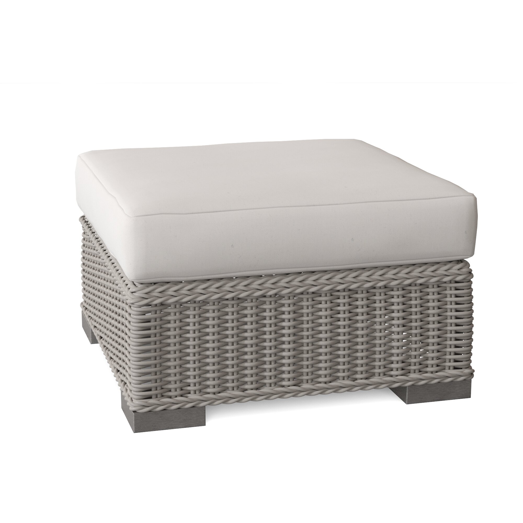 Summer Classics Rustic Wicker Outdoor Ottoman With Cushion Wayfair