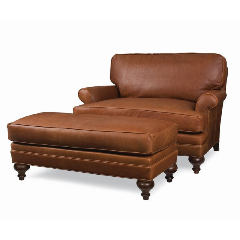 leather chair and ottoman