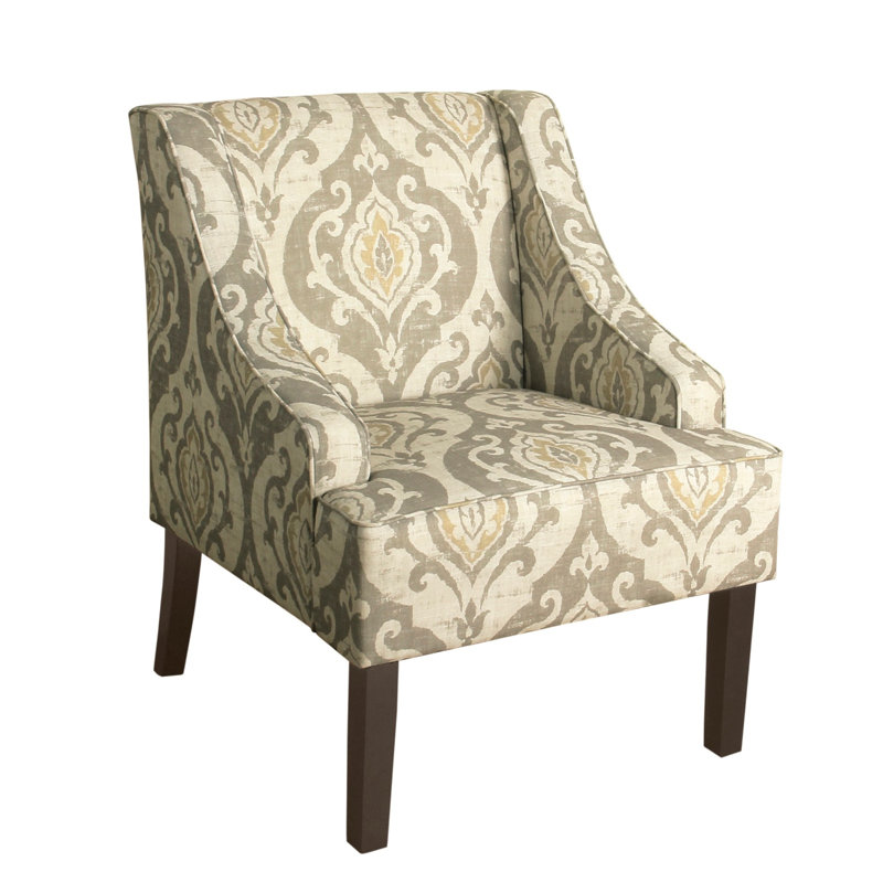 Wrought Studio Geometric Pattern Fabric Upholstered Wooden ...