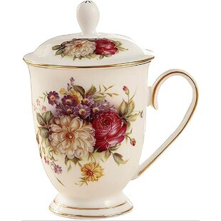 Tea Coffee Elegant 2 x Red Rose China Cup Mug Perfect Gift