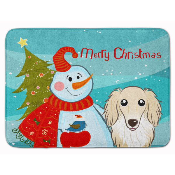The Holiday Aisle Snowman With Longhair Dachshund Rectangle