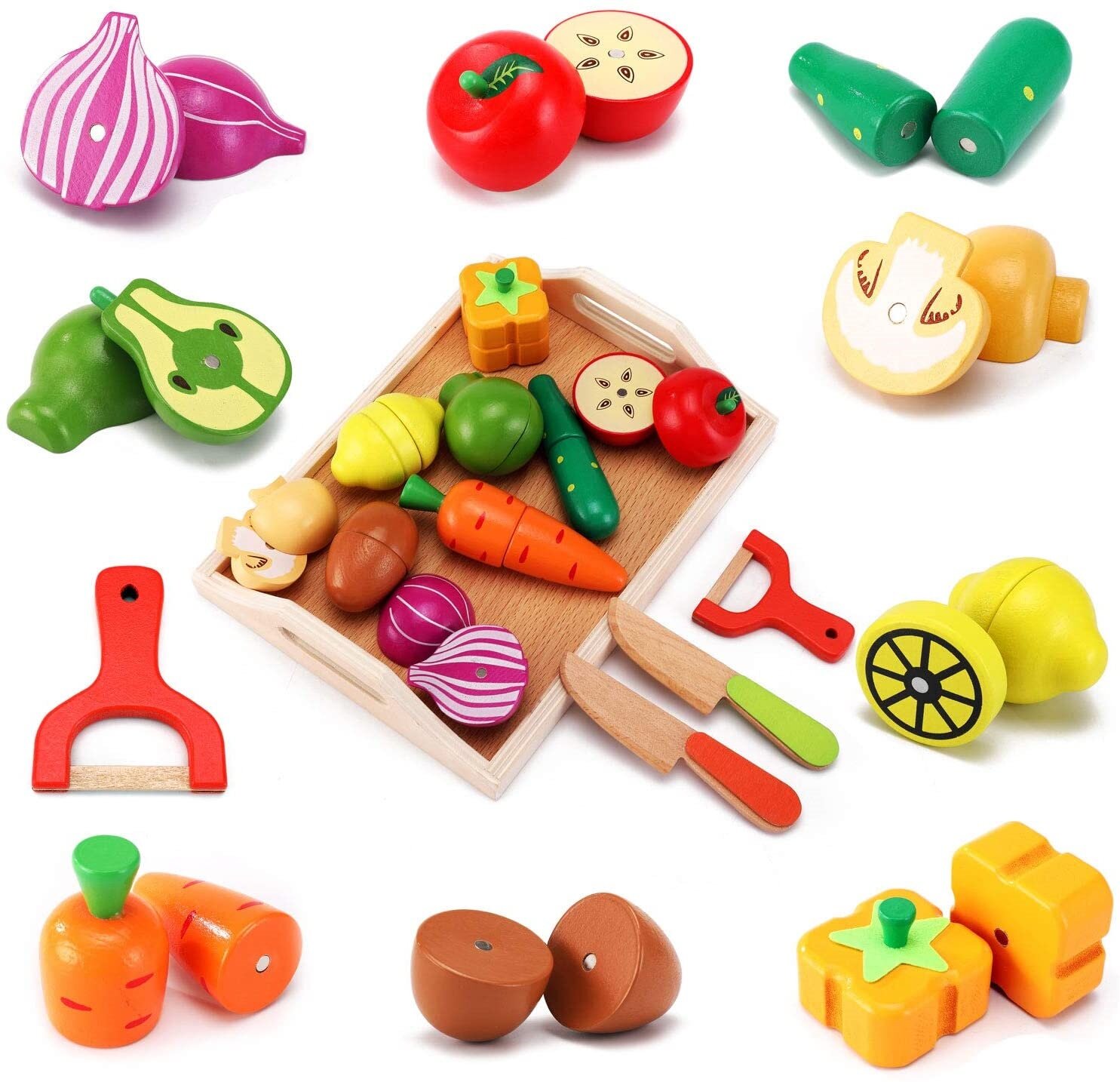 Melissa & Doug Food Groups Set Wooden Educational Toys X2 Baskets for sale online 
