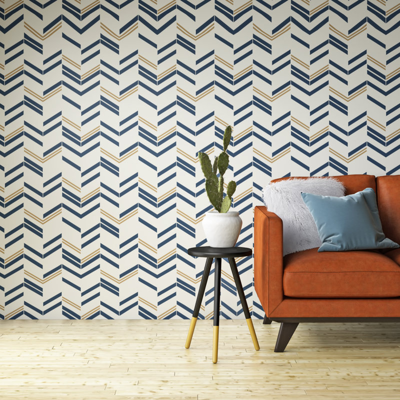 Delaware Chevron And Herringbone 16 5 L X 20 5 W Peel And Stick