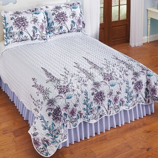 Fab Vintage Vera Full Size Quilted Bedspread Blues and Greens Water Ways Wavy Print