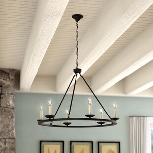 Pickensville 6 Light Wagon Wheel Chandelier