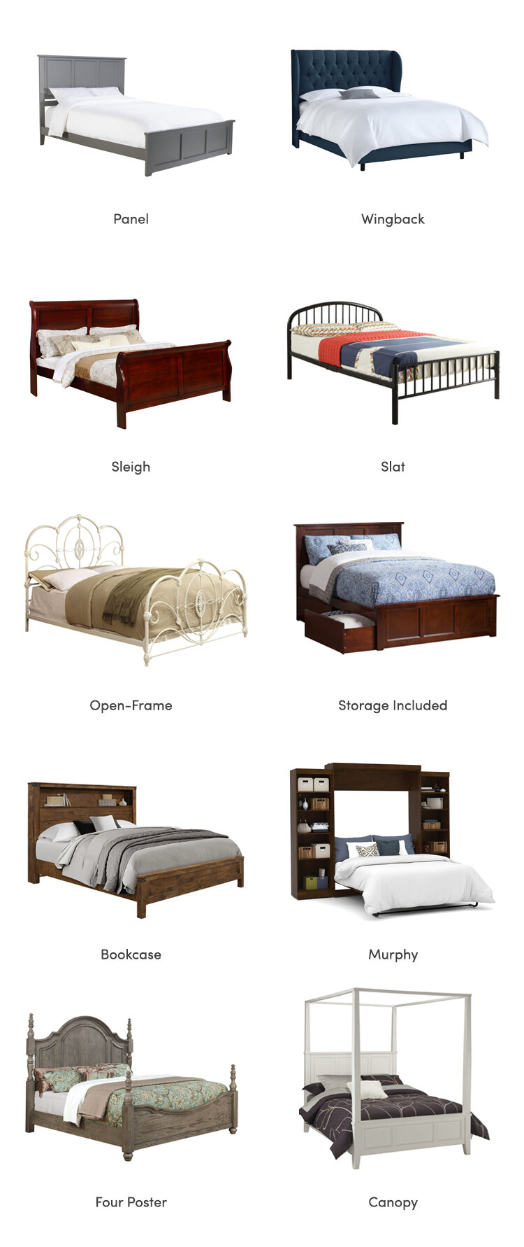 collage of bed designs