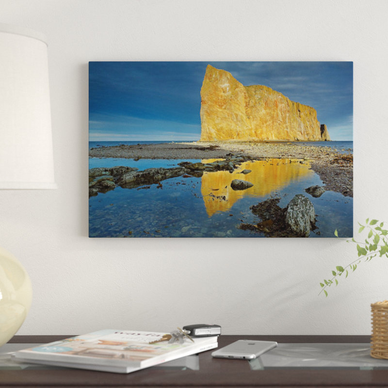 East Urban Home Coastline And Perce Rock Quebec Canada Graphic Art Print On Canvas Wayfair Ca