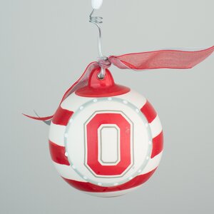 Ohio State Stripe Ball Ornament