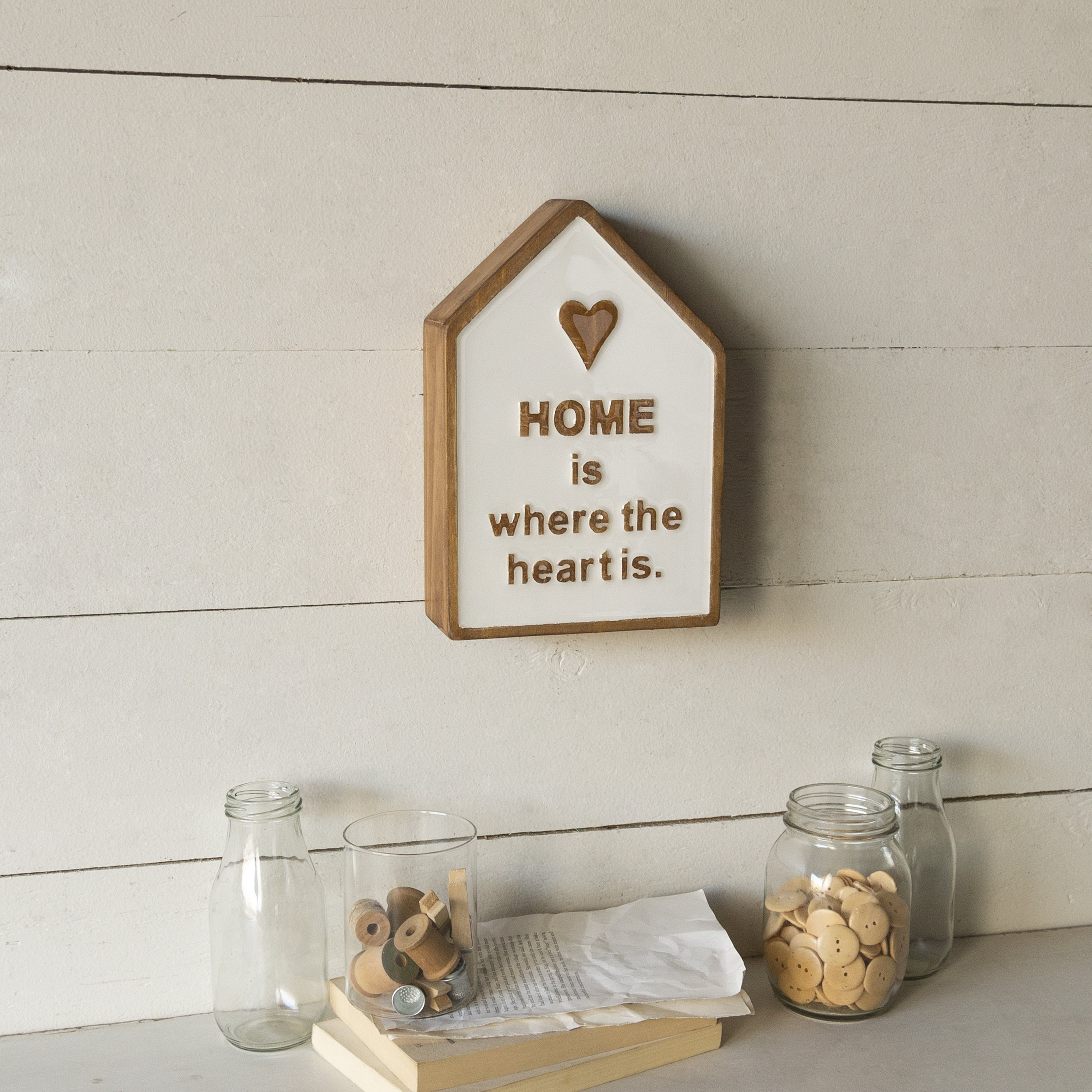 American Mercantile WOOD TABLETOP DECOR "HOME" | Wayfair