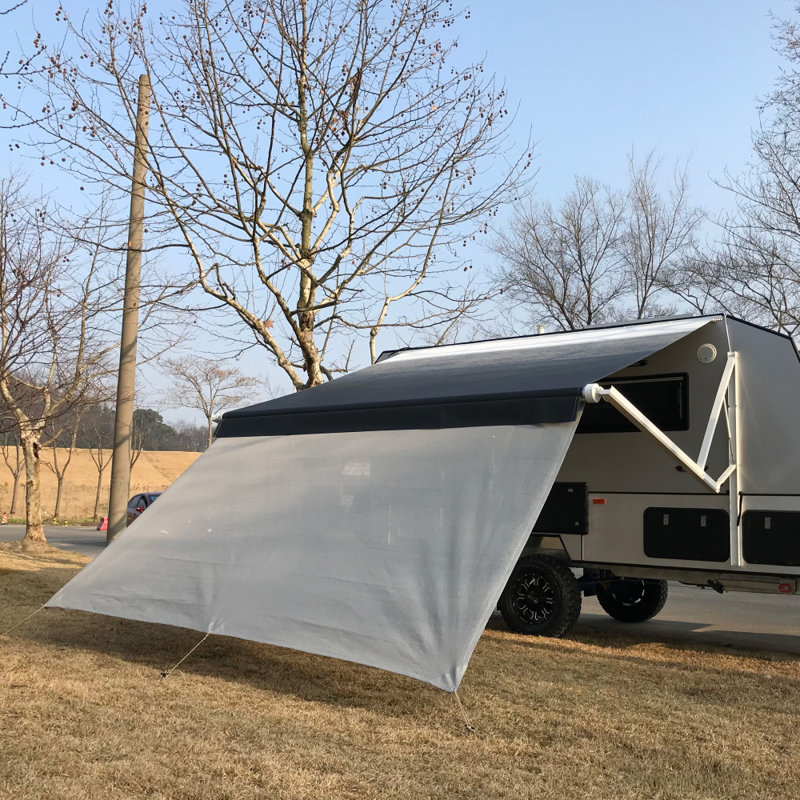 Aleko Rv Deluxe Sun Screen 15 Ft W X 6 Ft D Plastic Standard Trailer Awning Wayfair