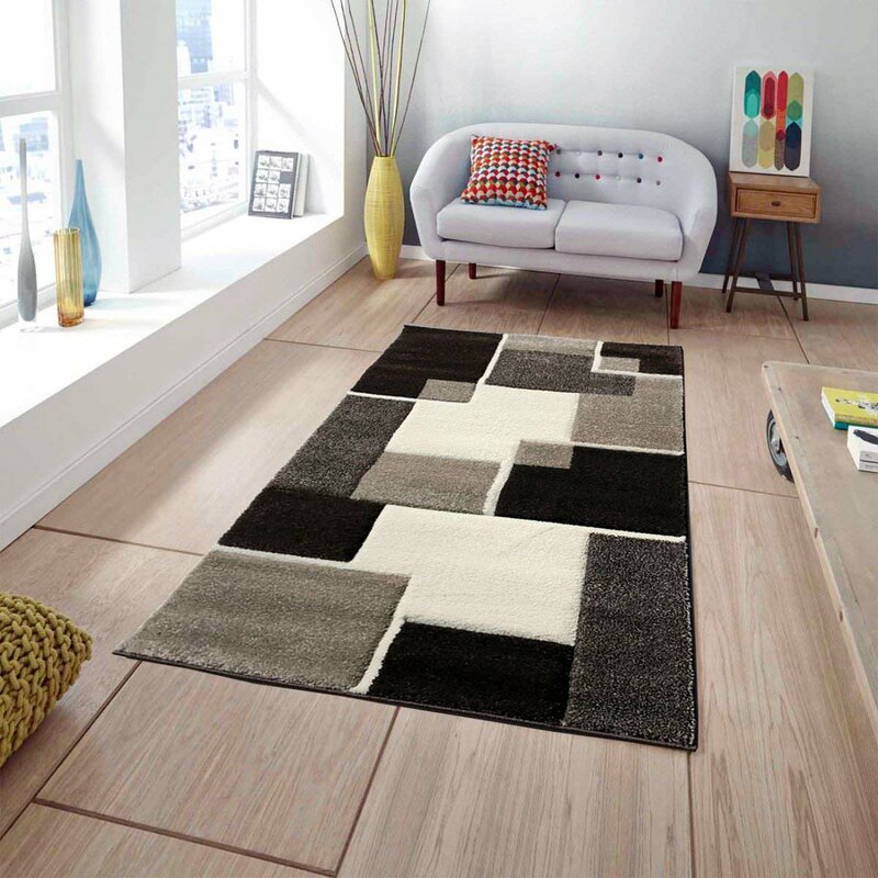 Orren Ellis Seigle Grey/Dark Brown/Cream Area Rug | Wayfair.ca