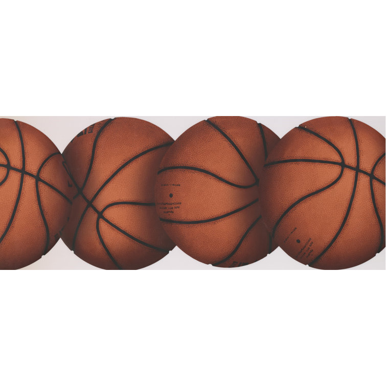 pix Sports Wallpaper Border basketballs sports retro design 15 l x 10 w wallpaper border