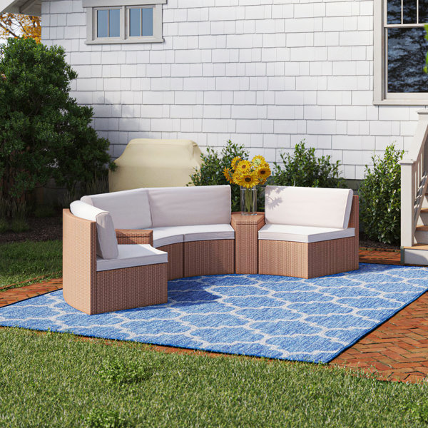 Bay Isle Home Mendon 6 Piece Rattan Conversation Set With Cushions Reviews Wayfair