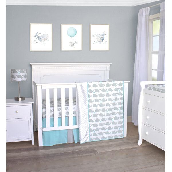 baby boy whale crib bedding