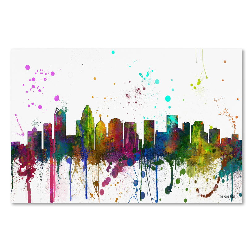 Trademark Art Charlotte Nc Skyline Mclr 1 Graphic Art Print On