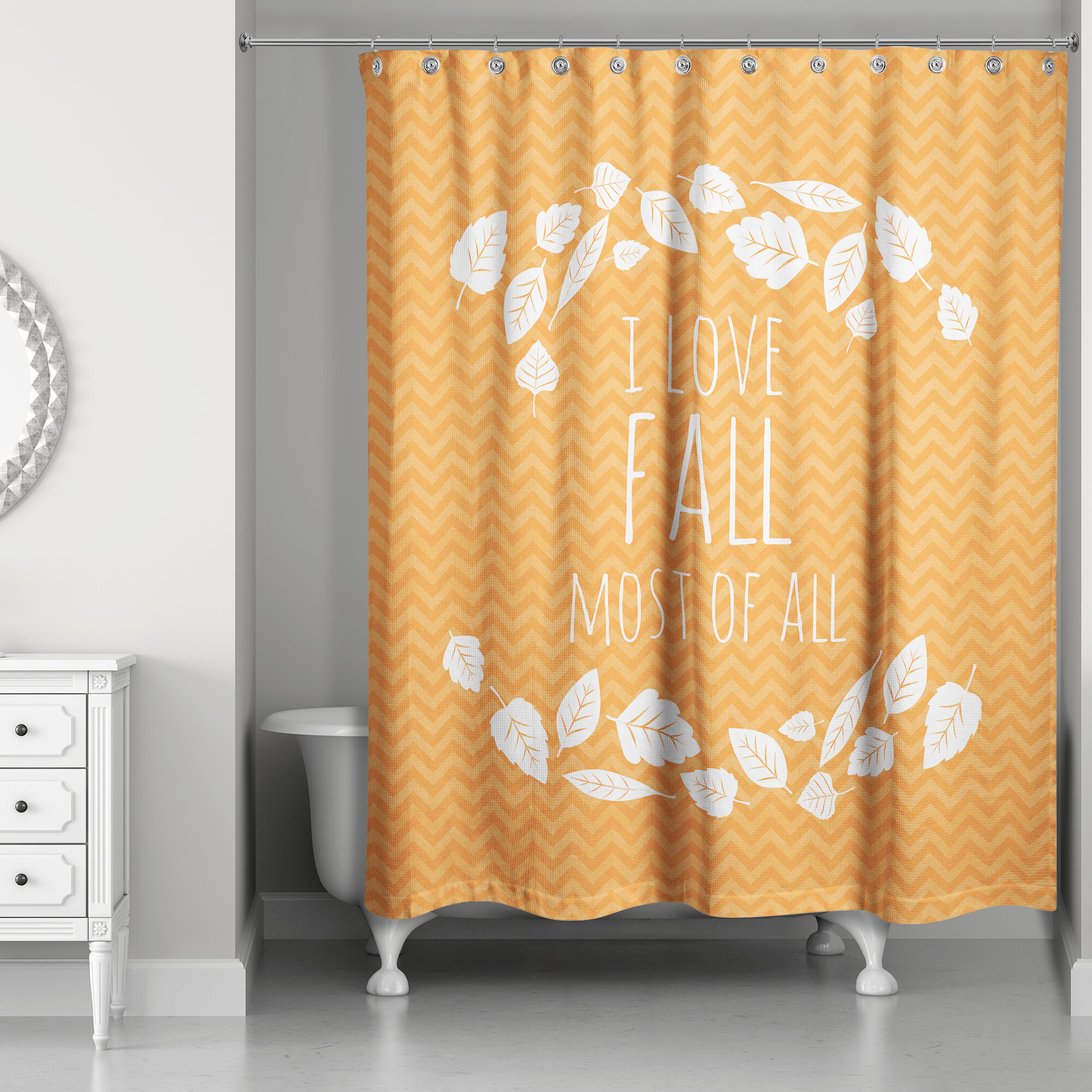 The Holiday Aisle Irie Love Fall Most Of All Single Shower Curtain Wayfair