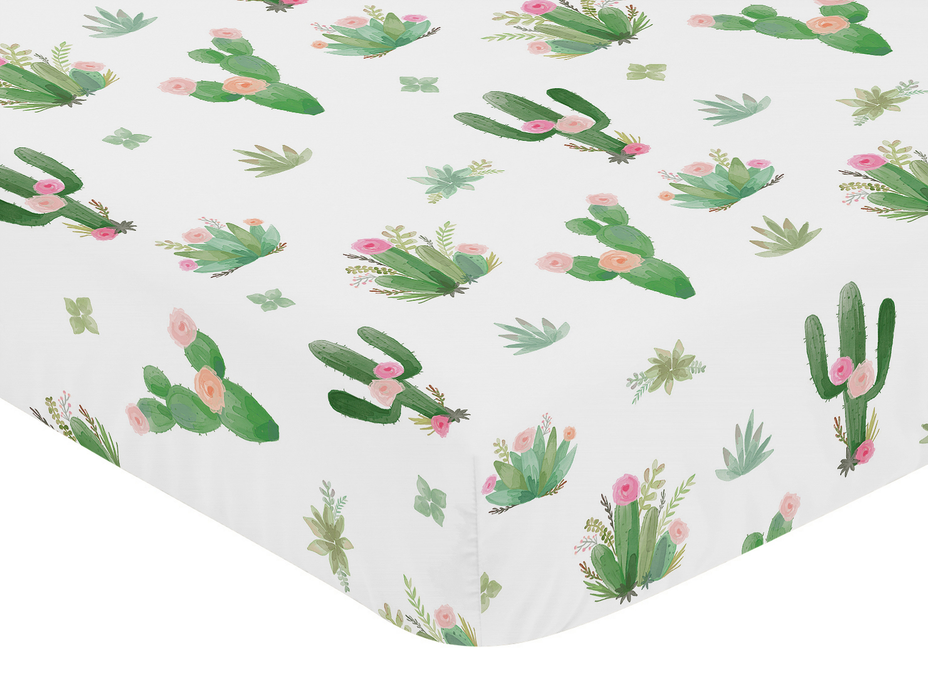 cactus fitted crib sheet