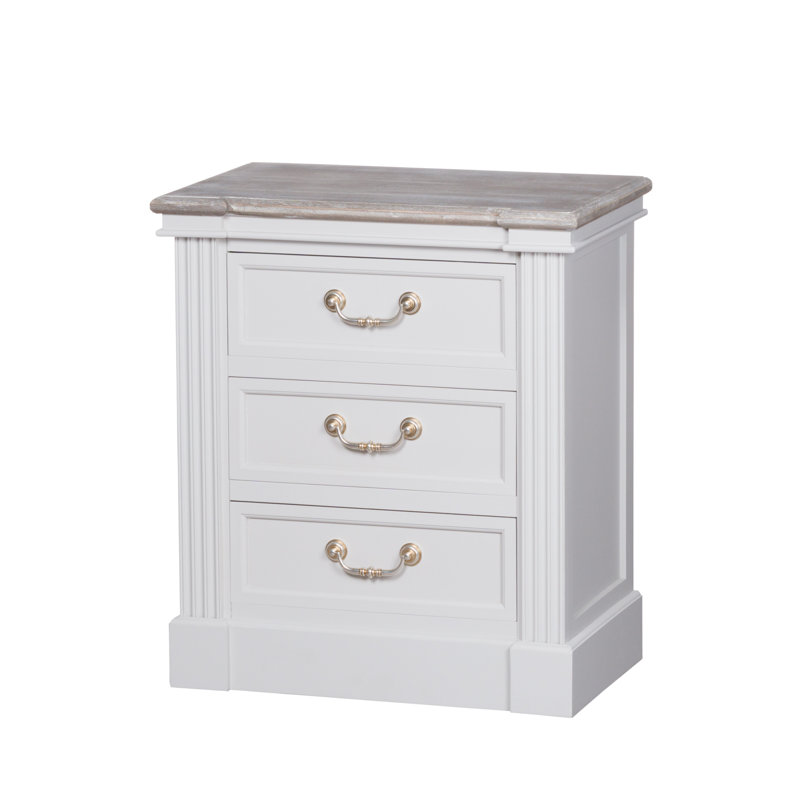 Beachcrest Home Tolliver 3 Drawer Bedside Table Wayfair Co Uk