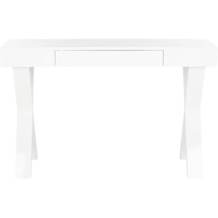 Modern Contemporary White Lacquer Desk Drawers Allmodern Margaux 1 Drawer Writing Desk
