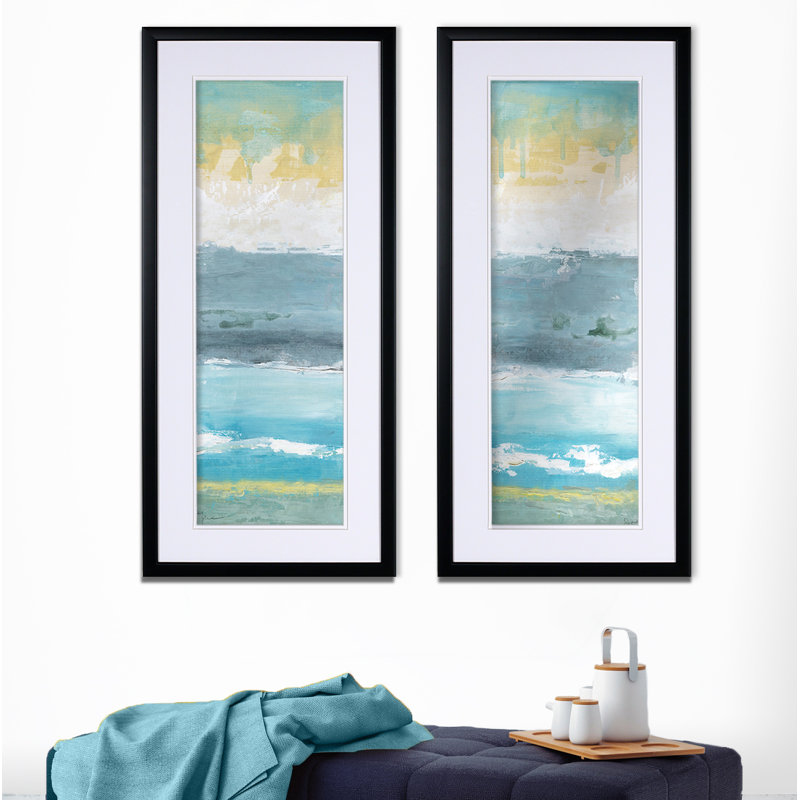 Beach Walk 2 Piece Framed Acrylic Painting Print Set Joss Main