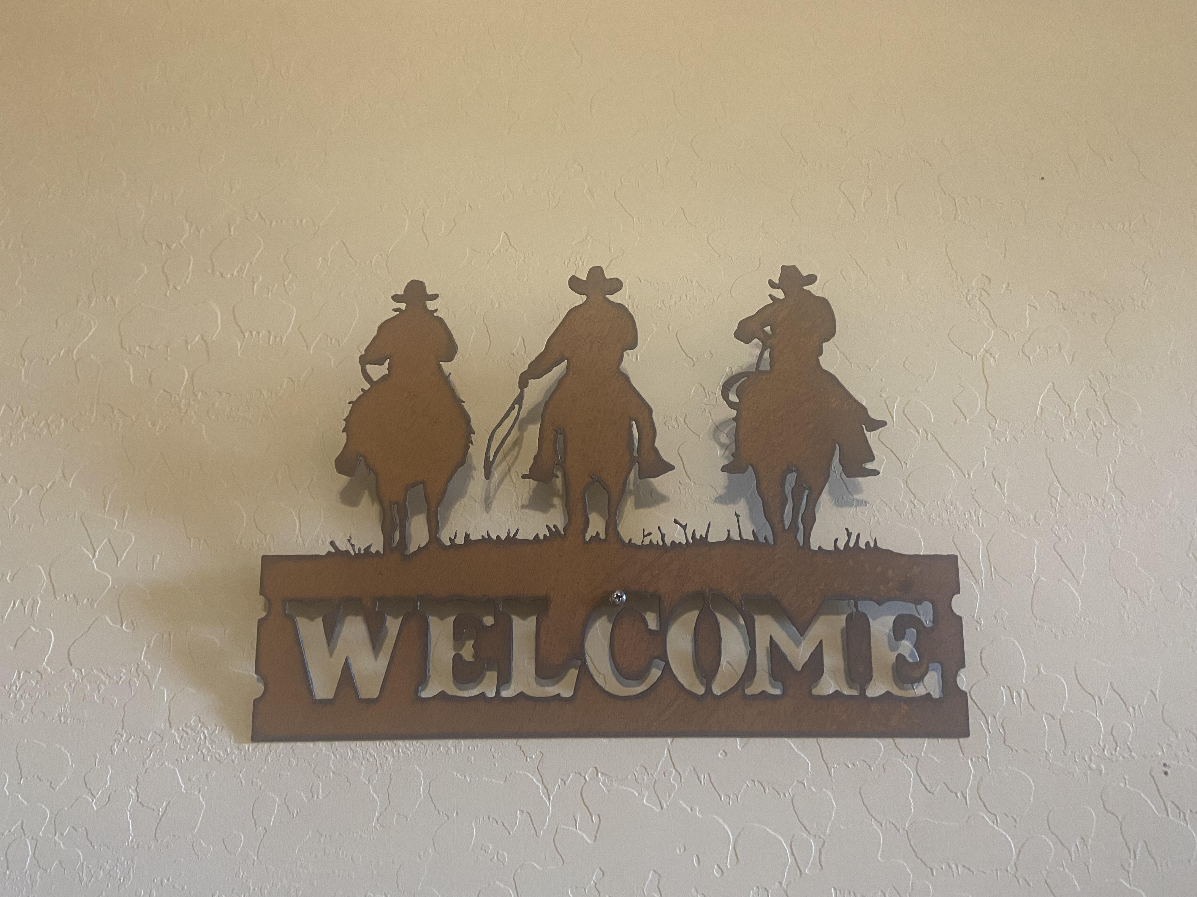 Foundry Select Horizontal Cowboy Welcome Sign Wall Decor | Wayfair