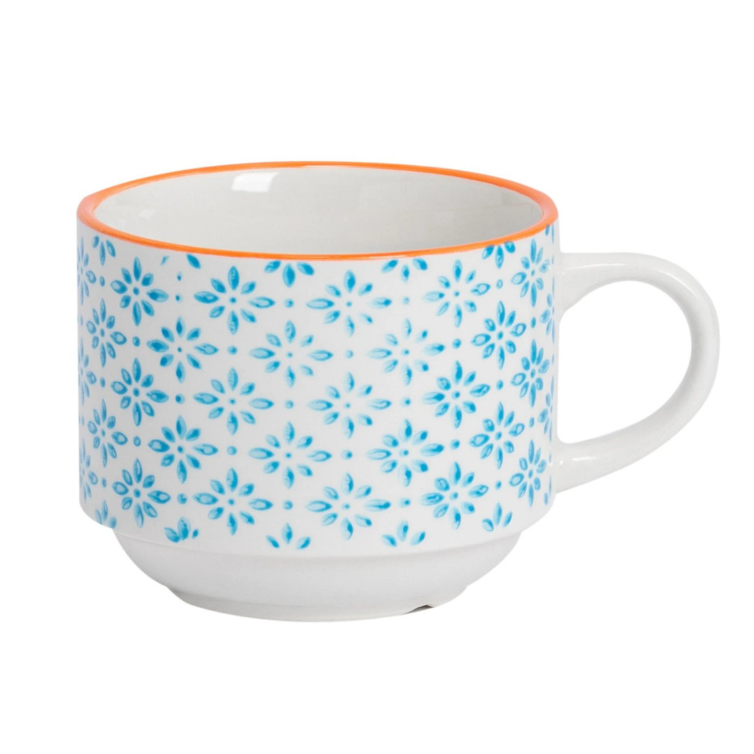 Hand-Printed Stacking Teacups - 260ml - Pack of 6