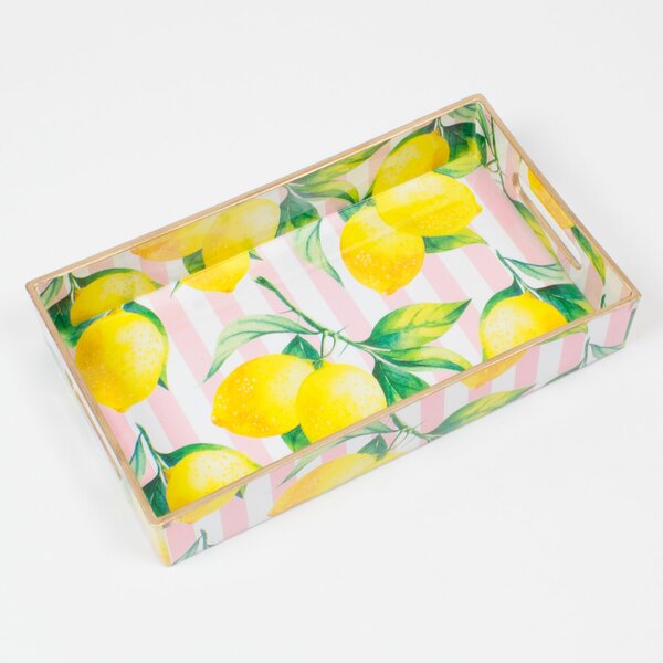 yellow coffee table tray