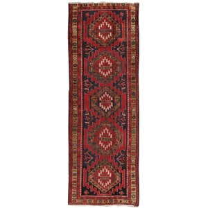 Lori Vintage Lamb's Wool Hand-Knotted Navy/Red Area Rug