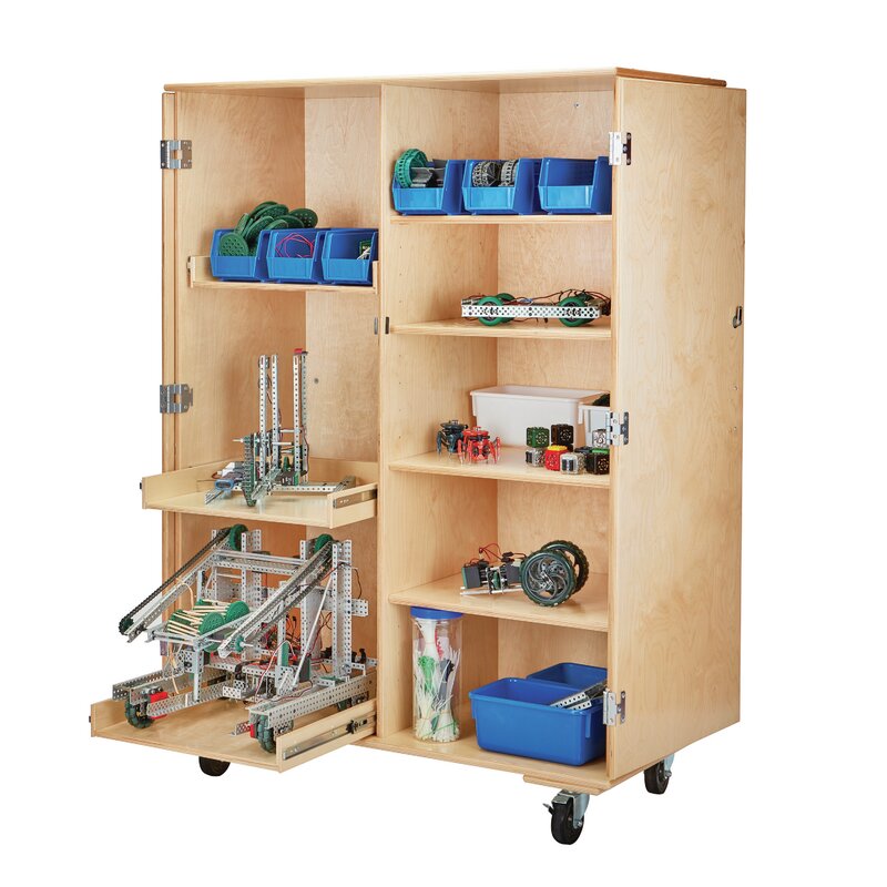 Childcraft Robotics Adjustable Shelves Classroom Cabinet With Casters Wayfair